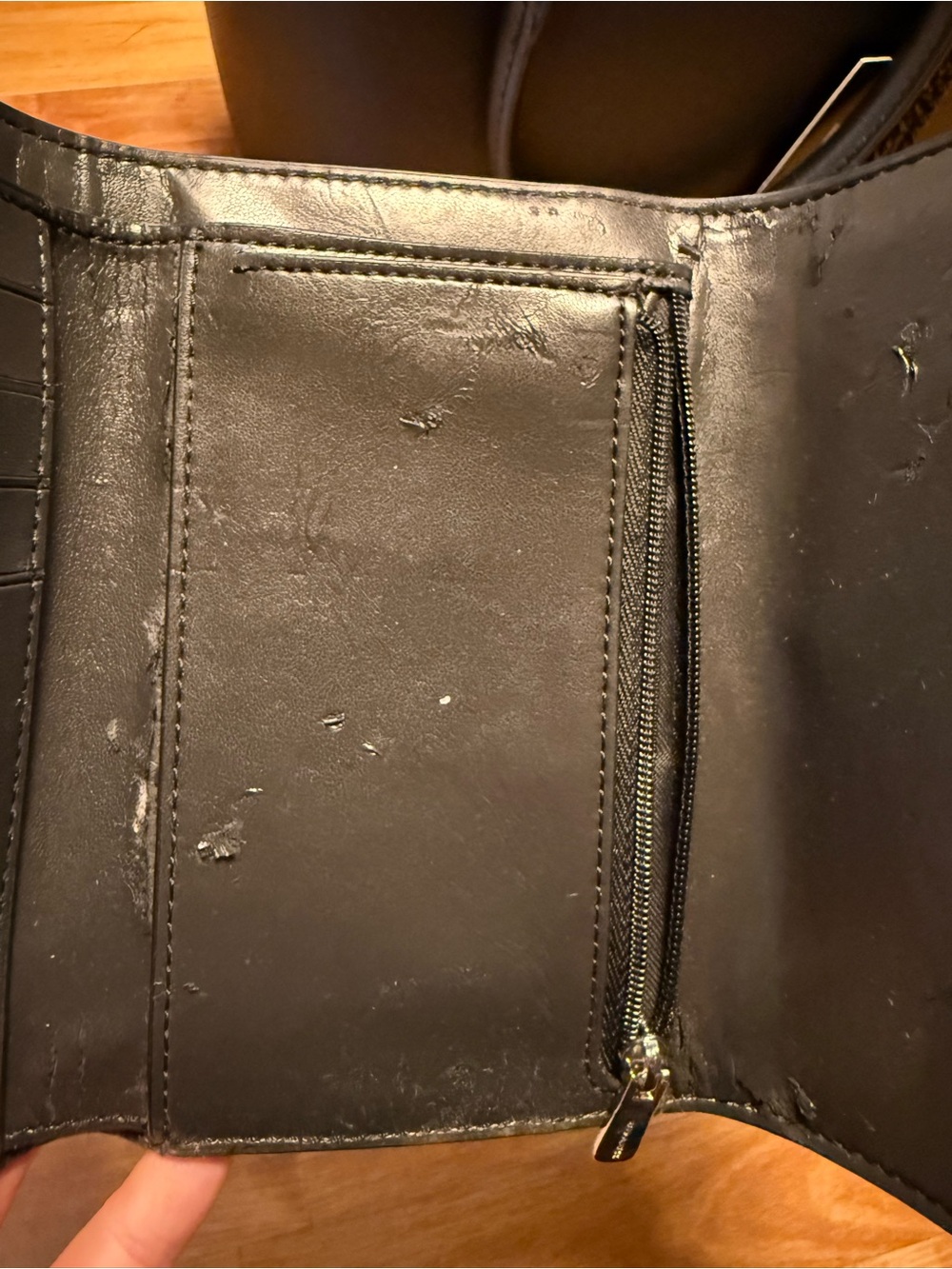 Coach Black Croc-Embossed Turn-Lock Wallet - Picture 6 of 8